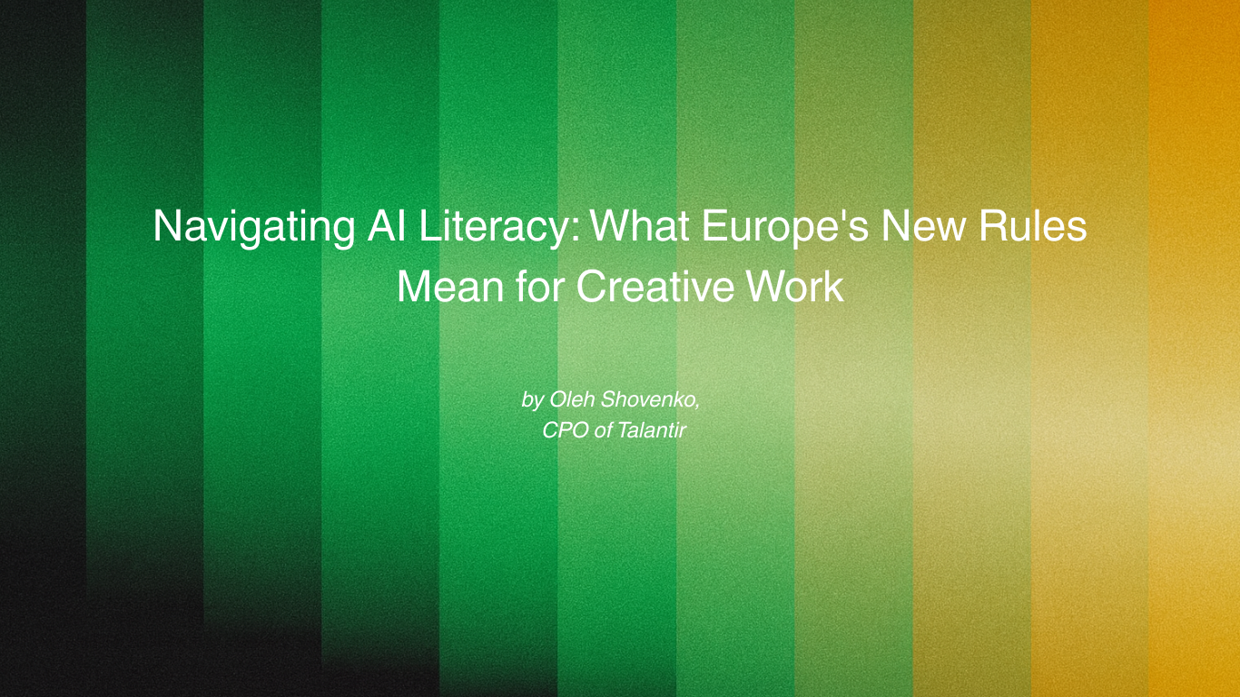 Navigating AI Literacy: What Europe's New Rules Mean for Creative Work